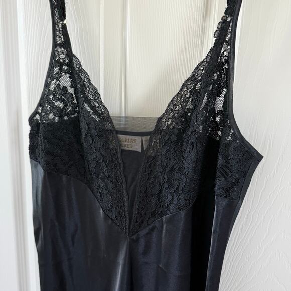 Victoria's Secret Vintage Gold Label Full Length‎ Slit Slip Dress M - Picture 2 of 8